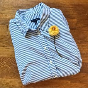 Gap Blue & White Striped Fitted Women's Shirt